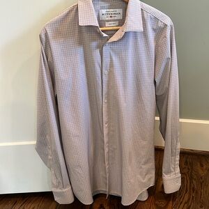 Mizzen + Main Men’s Plaid Oxford Dress Shirt (Medium Trim Fit)